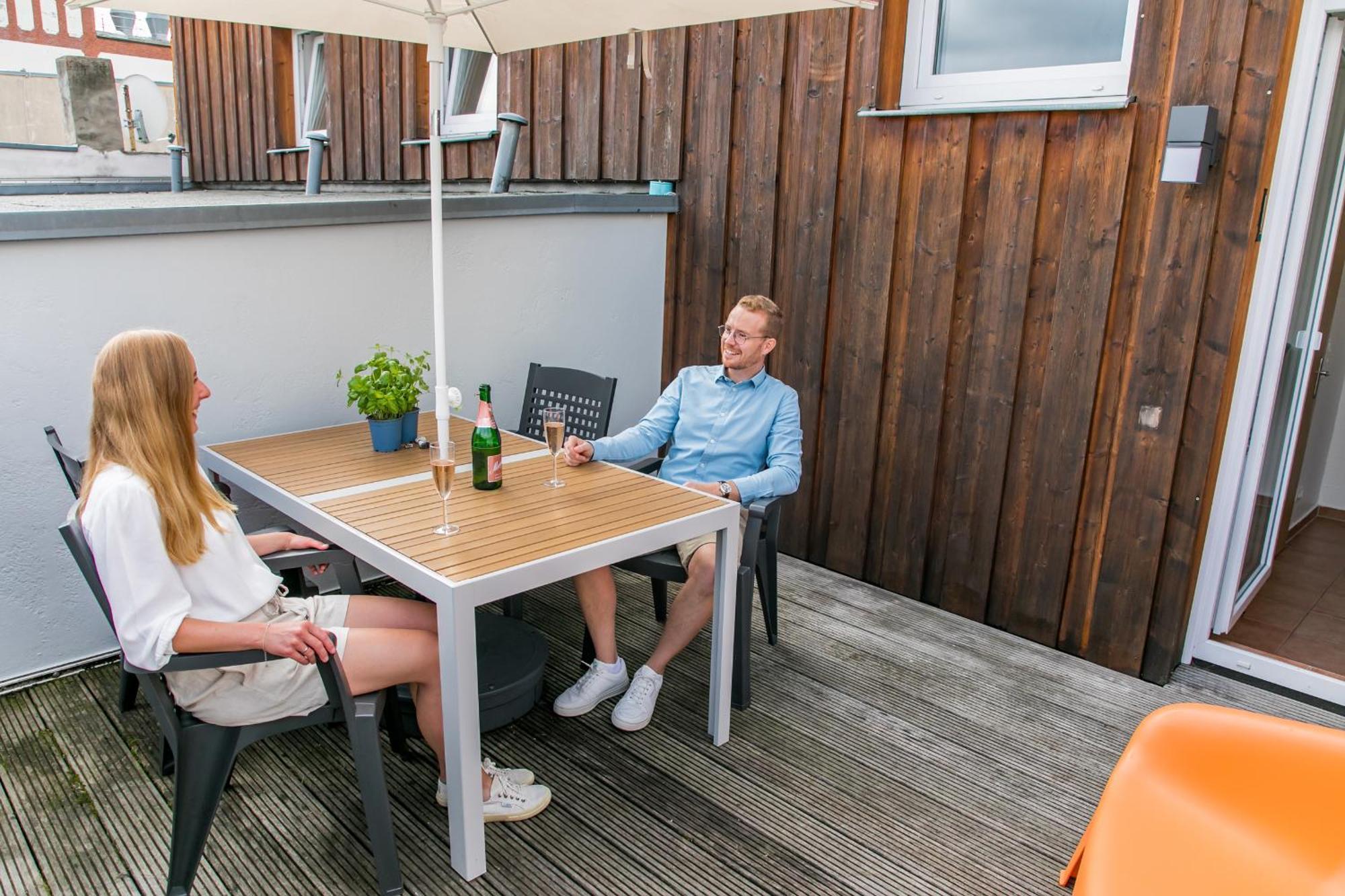 City Apartment "Hans Seat" Rostock Mit Rooftop-Terrasse Exterior foto